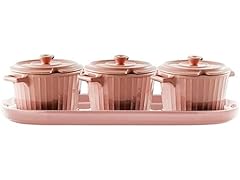 OVENTE Porcelain Condiment Jar Spice Container