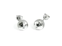 Sterling Silver Satin Disco Ball Studs