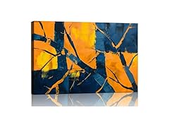 Orange Nave Blue Abstract Wall Art