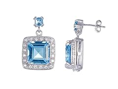 8.20 CT Silver Blue Topaz Earring