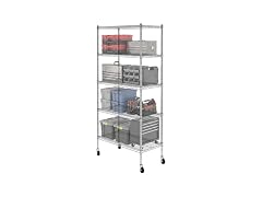 SafeRacks NSF 5-Tier Steel Wire Rack w/Wheels (18"x36"x72")