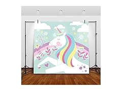 Unicorn Birthday Photo Backdrop