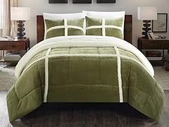 Chloe 3 Piece Mink Sherpa Lined Comforter Set
