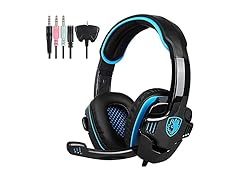 Stereo Gaming Headphone Headset with Microphone (Blue)