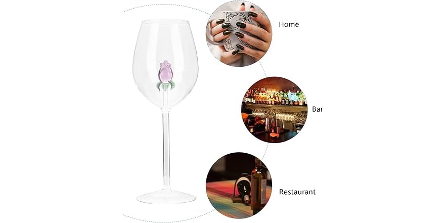 Rose Wine Clear Crystal Glass