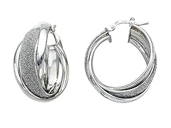 Double Hoop With Silver Glitter