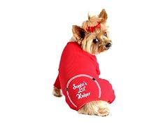 DOGGIE DESIGN Santa's Lil Helper Holiday Dog Pajama, Red