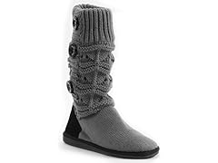 MUK LUKS® Jamie Short Knit Boot, Grey