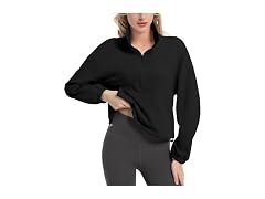 Fkeep Women (M) Quarter Zip Pullover Long Pullover