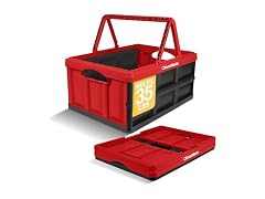 CleverMade Collapsible Shopping Basket 32L- Red