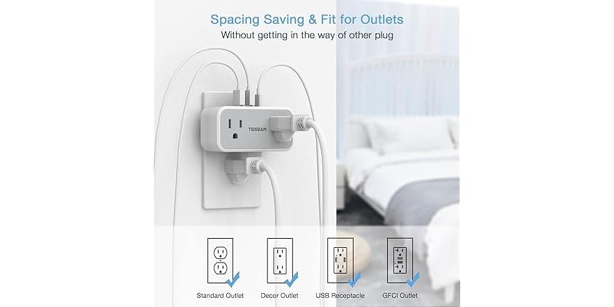 TESSAN Wall Outlet Splitter