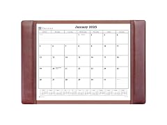 Dacasso Leather Desk Calendar pad, 25.5 x 17.25, Mocha