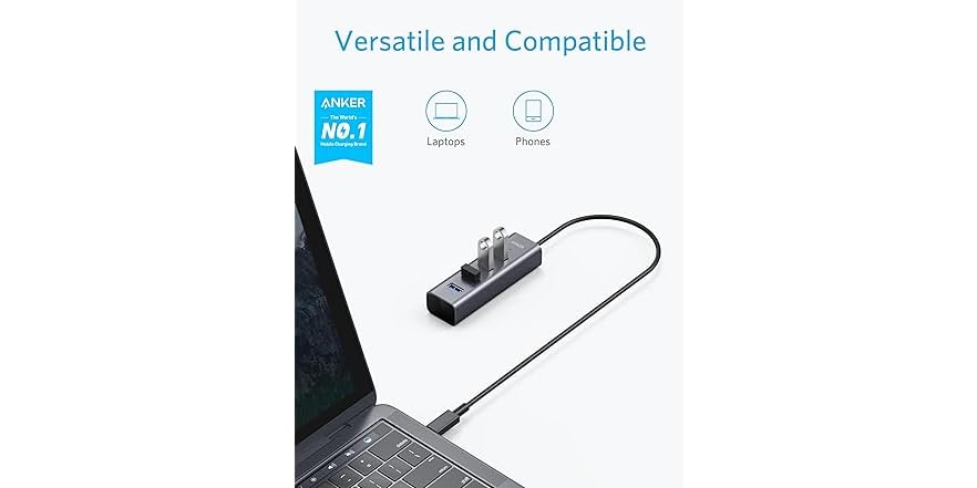 Anker Aluminum USB-C Hub – 4 Fast USB-A 3.0 Ports for Seamless Connectivity - Image 2