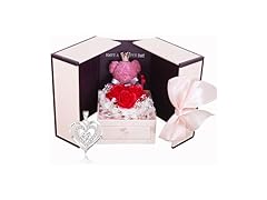 Preserved Red Rose Bear Love Necklace