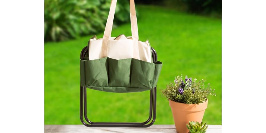 Folding Garden Stool with Tool Bag