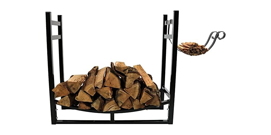 Firewood Rack with Kindling Holder
