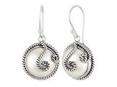 Greg Anthony Bali Genuine White Pearl Earrings With Mabe Pearl