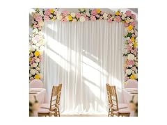 QueenDream Ivory Chiffon Wedding Backdrop 10x8ft