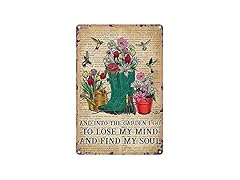 Vintage Metal Tin Sign-Into The Garden