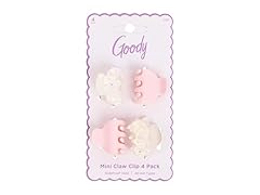 Goody Luxe Mini White Flowers and Pink Claw Clips