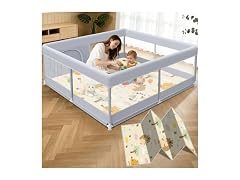 XVISHX 50x50" Baby Playpen with Mat