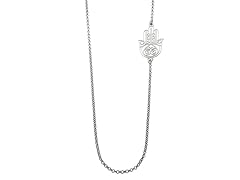 Sterling Silver Side Hamsa Necklace