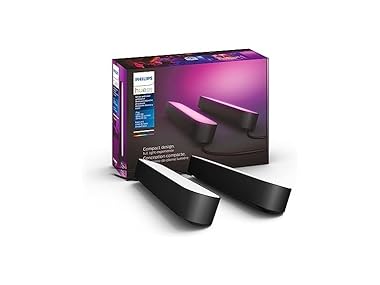 $103.99, Was $175.99, 40% Off! Philips Hue Light Bar Base Kit- 2 Pack, Black dealfomo
