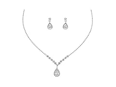 Fairyu Women's Wedding Crystal Teardrop