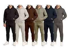 Mens Fleece-Lined Zip Hoodie & Jogger Set