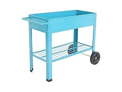 Sunnydaze Galvanized Steel Garden Bed Cart
