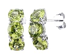 3.70 CT Peridot Earrings Gold Plated