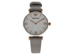 Emporio Armani AR1965 Gray Leather Strap Watch