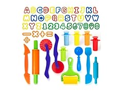 Hygloss Dough Extruder Set, Alphabet & Numbers Cutters