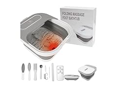 UNIFULL Collapsible Foot Spa Bath with Heat and Massage Rollers