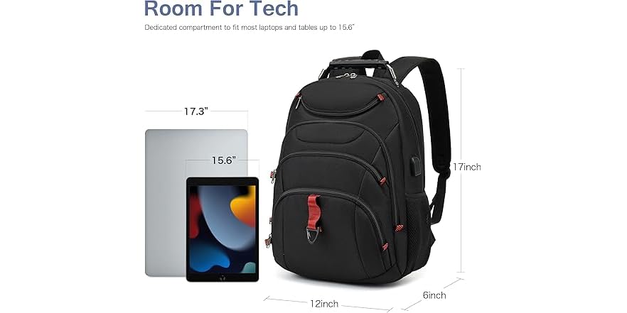 Boniyee 17.3 Inch Anti-Theft Travel Backpack - USB Charging Port, Waterproof Laptop Bag For Business - View #8