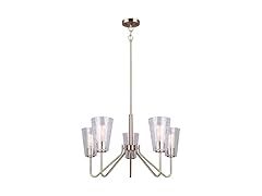 5-Light Chandelier Gold Crackle Glass