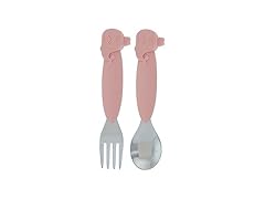 Nuby Fork and Spoon Set - Pink Whale