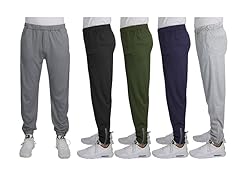 3Pk Asst Mens Active Pants w-Ankle Zippers