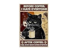 Black Cat Coffee Metal Poster