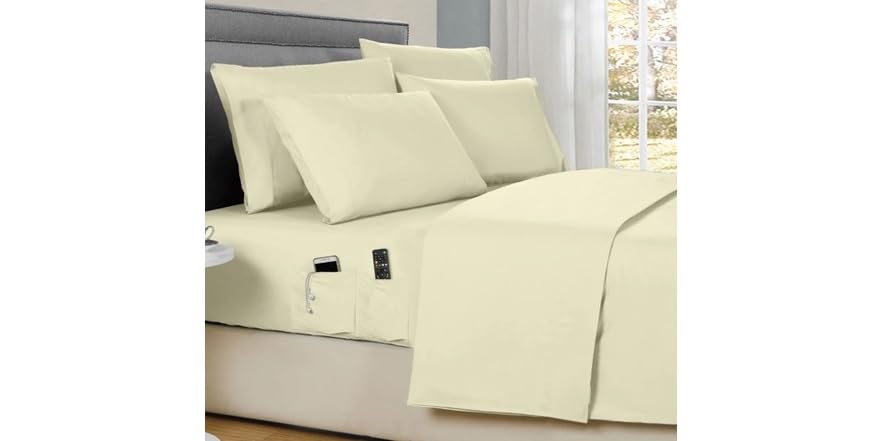 Kathy Ireland 6-Piece Smart Pocket Sheet Sets w/ Side Pocket by Bed Bath Fashions