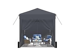 SANWAY 10x10 Pop Up Canopy w/ Sidewalls x 4 – Dark Gray