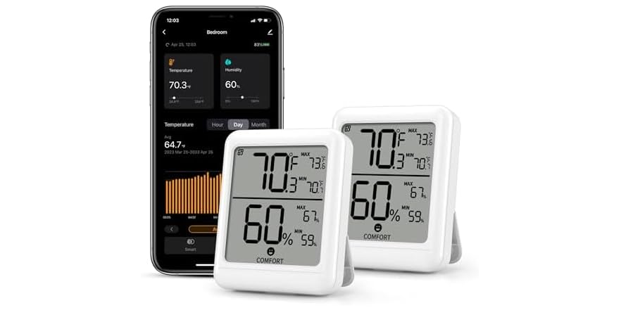 BN-LINK Bluetooth Hygrometer Thermometer (2pk)