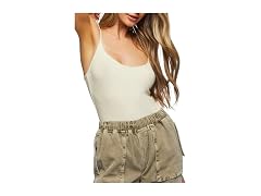 Forever 21 Women's (L) Ribbed Cami Bodysuit Vanill