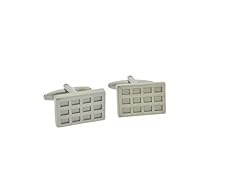 Silver Tone "Waffle" Design Cufflinks