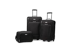 American Tourister Fieldbrook XLT Softside Upright Luggage, Black, 3-Piece Set
