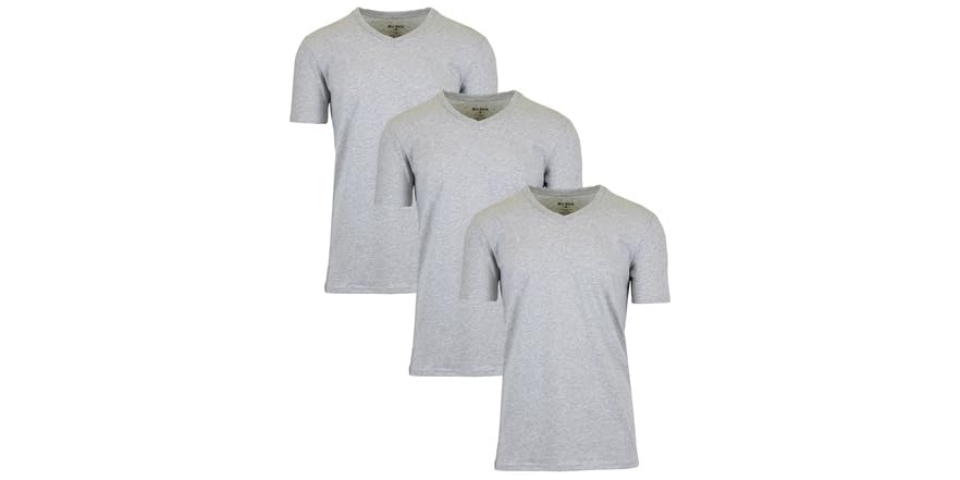 3&5Pk Mens Cotton Stretch V-Neck Tee (M-2XL)