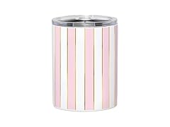 Travel Tumblers Stainless Steel 12-Ounce, Pink White Stripe