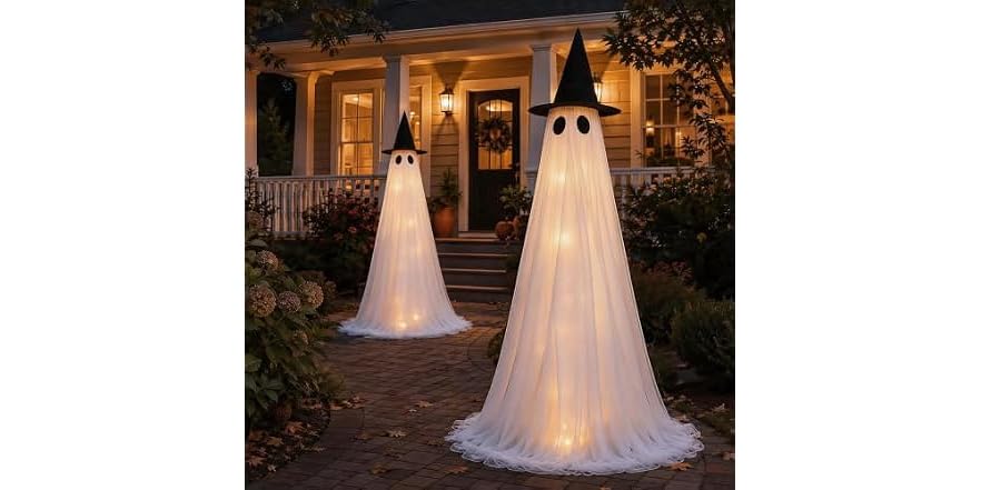 $25.79 | 2 Pack 5 Ft Large Light Up Ghost Decor - Halloween Decorations Outdoor at Woot!