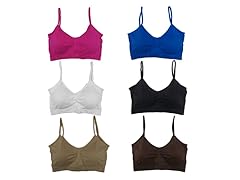 6Pk Solid Color Bralettes