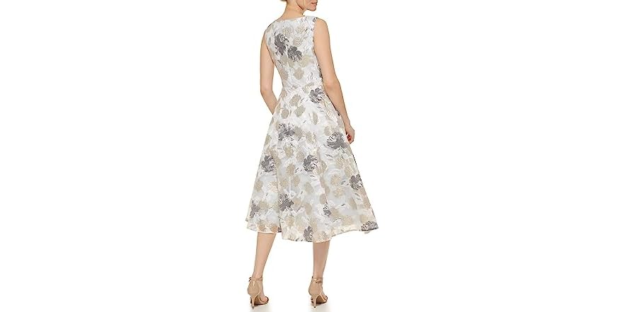 Eliza J Long Sleeve Floral Dress, Green, Size 14